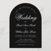 Black Wedding Arch Simple Calligraphy Modern Einladung (Vorderseite)