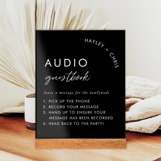 Black Wedding Audio Gästebuch Gästebuchnachricht Acrylschild