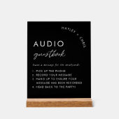 Black Wedding Audio Gästebuch Gästebuchnachricht Acrylschild (Vorderseite)