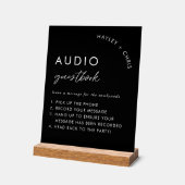 Black Wedding Audio Gästebuch Gästebuchnachricht Acrylschild (Winkel)
