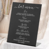 Black Wedding Bar Personalisiert Drink Menu Sockelschild