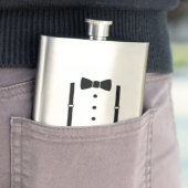 Black Wedding Bow Krawatte Personalisierte Trauzeu Flachmann (Beispiel)