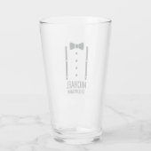 Black Wedding Bow Krawatte Personalisierte Trauzeu Glas (Rückseite)