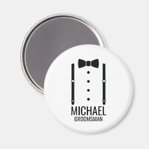 Black Wedding Bow Krawatte Personalisierte Trauzeu Magnet
