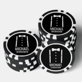 Black Wedding Bow Krawatte Personalisierte Trauzeu Pokerchips (Stapel)