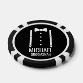 Black Wedding Bow Krawatte Personalisierte Trauzeu Pokerchips (Einzeln)
