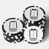 Black Wedding Bow Krawatte Personalisierte Trauzeu Pokerchips (Stapel)
