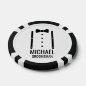 Black Wedding Bow Krawatte Personalisierte Trauzeu Pokerchips (Einzeln)