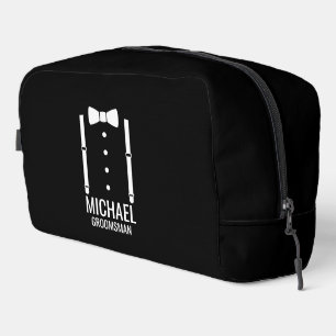 Black Wedding Bow Krawatte Personalisierte Trauzeu Waschbeutel