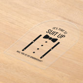 Black Wedding Bow Krawatte Trauzeuge Vorschlag Acryleinladungen (Ablage )