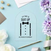 Black Wedding Bow Krawatte Trauzeuge Vorschlag Acryleinladungen (Insitu (Hochzeit))