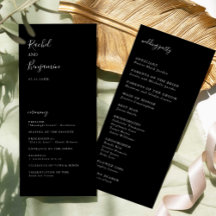 Black Wedding Ceremony Script Programm Elegante