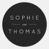 Black Wedding Classic Round Sticker (Vorderseite)