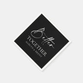 Black Wedding Cocktail Napkins Serviette (Ecke)