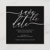 Black Wedding Custom Foto Mini Save the Date Begleitkarte (Vorderseite)