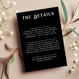 Black Wedding Details Begleitkarte