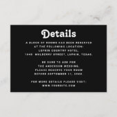 Black Wedding Details | Minimalist Information Begleitkarte (Vorderseite)