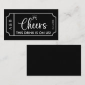Black Wedding Drink Ticket Voucher (Vorne/Hinten)