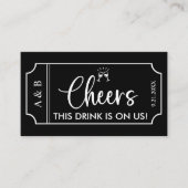 Black Wedding Drink Ticket Voucher (Vorderseite)