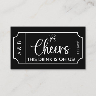 Black Wedding Drink Ticket Voucher