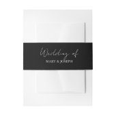 Black Wedding Einladung Bauch Band White Text (Vorderseite Beispiel)