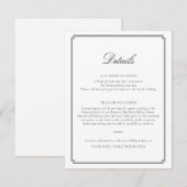 Black Wedding Enclosure Card Begleitkarte (Vorne/Hinten)