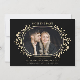 Black Wedding Extravagant Ornament Frame Blume Fot
