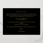 Black Wedding Fancy Ornament Frame Flowers Folieneinladung (Rückseite)