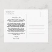 Black Wedding Fancy Ornament Frame Flowers Photo Ankündigungspostkarte (Rückseite)