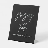 Black Wedding Food Grazing Table Sign Sockelschild (Vorderseite)