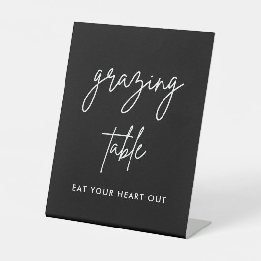 Black Wedding Food Grazing Table Sign Sockelschild (Vorderseite)