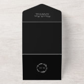 Black Wedding Foto | Monogram QR Code All In One Einladung (Außenbereich)