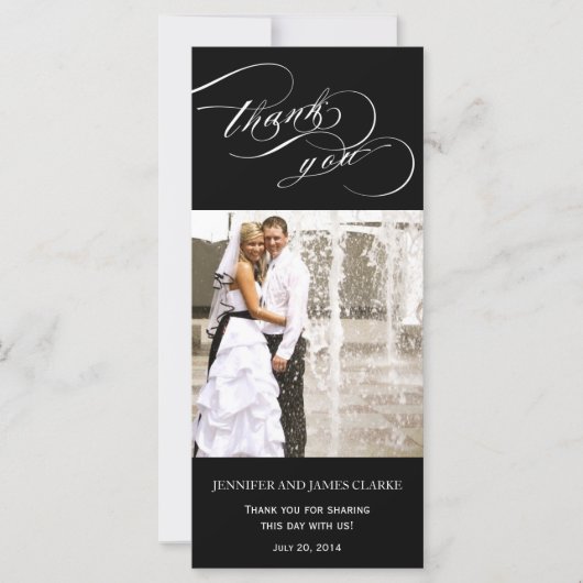 Black Wedding Foto Script Vielen Dank (Vorderseite)