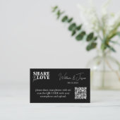 Black Wedding Foto Sharing mit QR Code Begleitkarte (Stehend Vorderseite)