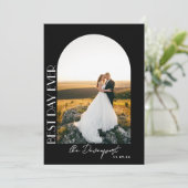 Black Wedding Foto Vielen Dank Dankeskarte (Stehend Vorderseite)