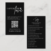 Black Wedding Fotos erfassen den QR-Code der Liebe Begleitkarte (Vorne/Hinten)