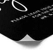 Black Wedding Guest Book Kindly Sign Printable Poster (Ecke)