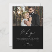 Black Wedding Handwriting Danke Ihnen 2 Fotos (Rückseite)