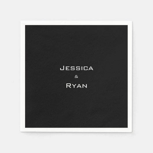 Black Wedding Individuellen Namens Simple Serviette (Vorderseite)