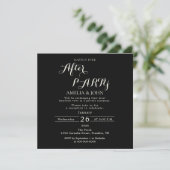 Black wedding invitation einladung (Stehend Vorderseite)