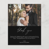 Black Wedding Minimalistisch Dankeschön Karten (Hinten)