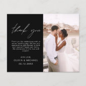 Black Wedding Minimalistisch Dankeschön Karten (Vorne)