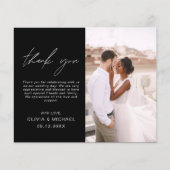 Black Wedding Minimalistisch Dankeschön Karten (Vorderseite)