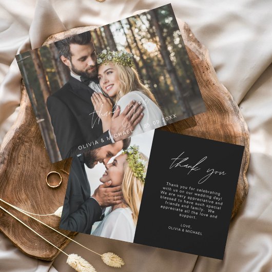 Black Wedding Modern Minimalistisch Danke