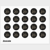 Black Wedding Monogram Runder Aufkleber (Blatt)