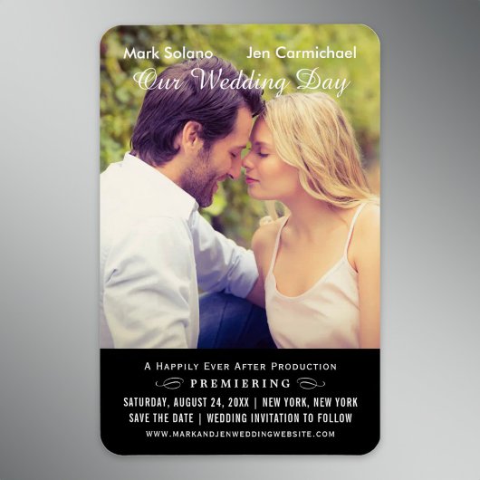 Black Wedding Movie Poster Foto Save the Date Magnet