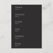 Black Wedding Name Tag Table Place Cards Einladung (Vorderseite)