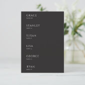 Black Wedding Name Tag Table Place Cards Einladung (Stehend Vorderseite)