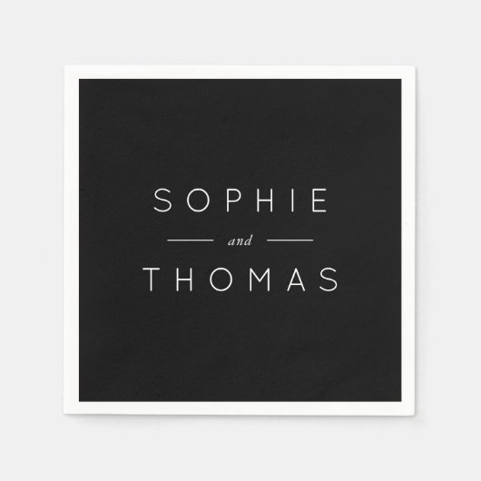 Black Wedding Napkins Serviette (Vorderseite)