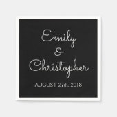 Black Wedding oder Empfang Simple Napkins Serviette (Vorderseite)